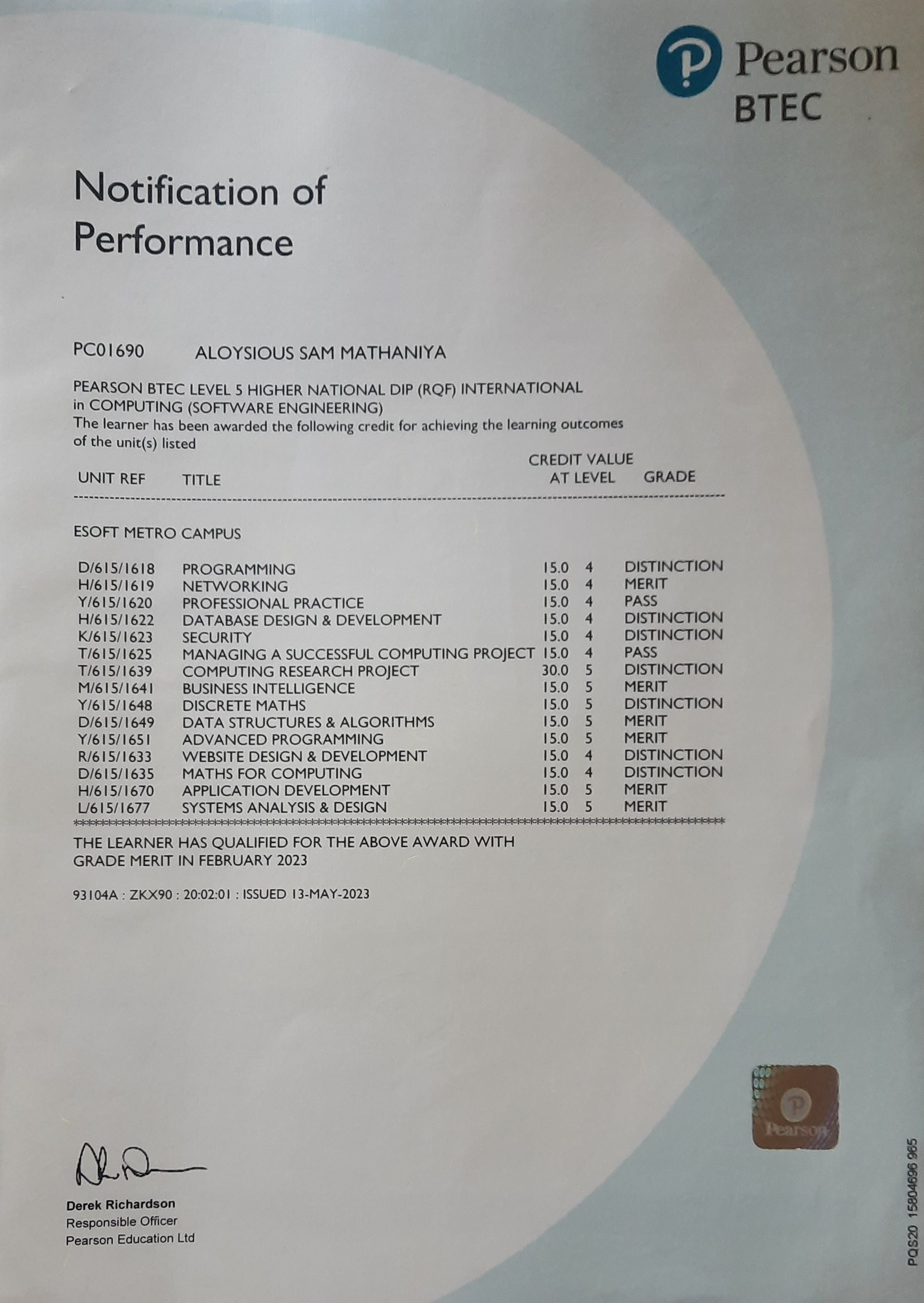 Results Sheet